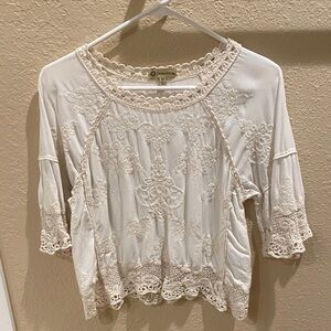 Democracy Ivory Lace Boho Top